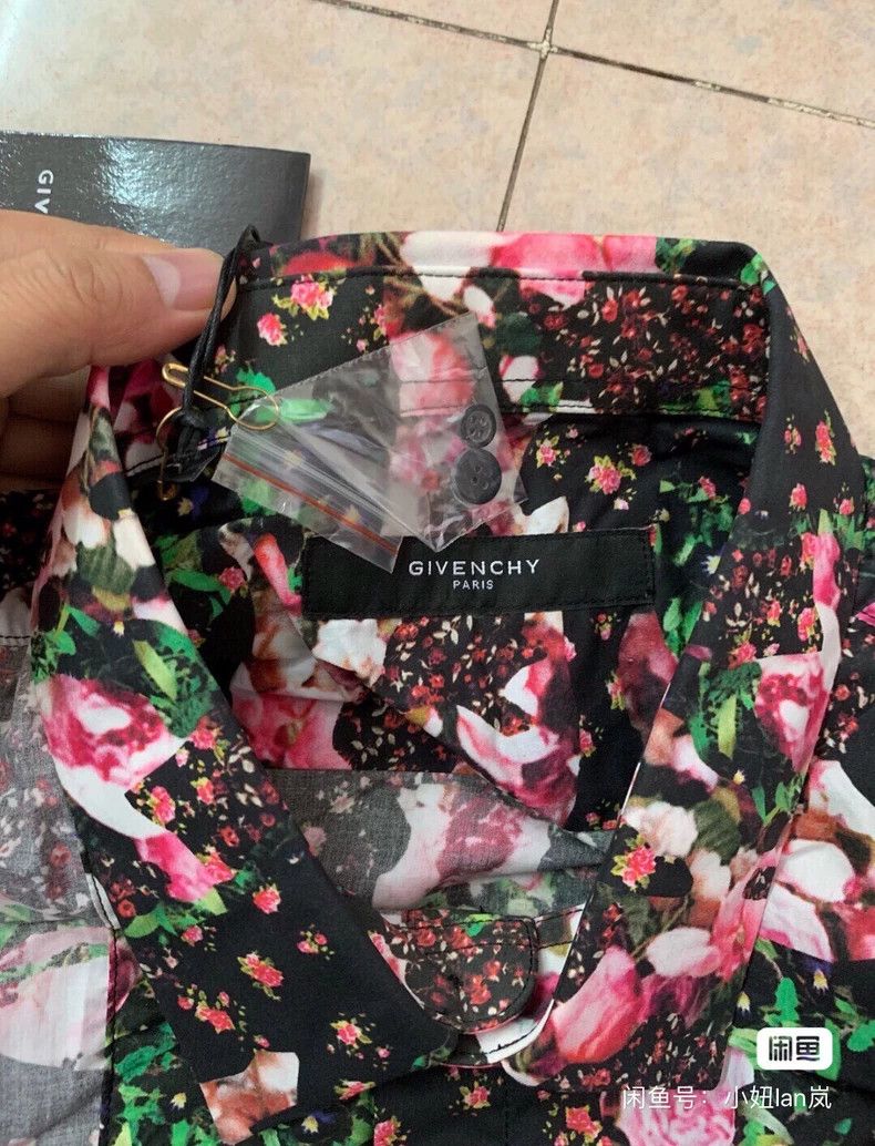 Givenchy Givenchy Men's Size 42 Flower Print Long-sleeved Slim-fit Size US XL / EU 56 / 4 - 5 Thumbnail