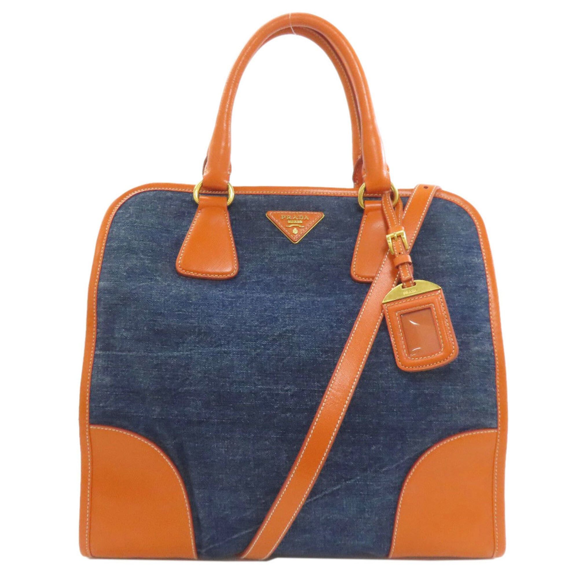 Prada Prada BN2254 2-Way Handbag, Canvas/Leather, Women's PRADA Size ONE SIZE - 1 Thumbnail