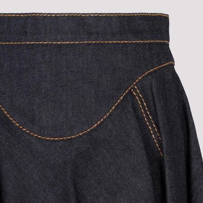 Alexander McQueen o1y0325 Denim Mini Skirt in Blue Size 28" / US 6 / IT 42 - 3 Thumbnail