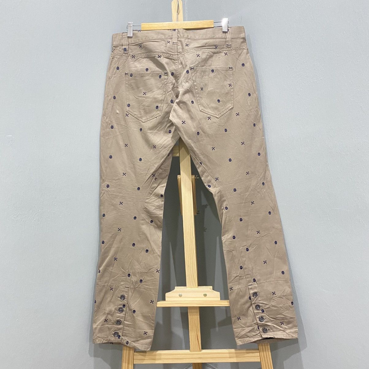 PPFM Archive PPFM Skull & Cross Embroidery Chino Japanese Brand Size US 32 / EU 48 - 4 Thumbnail