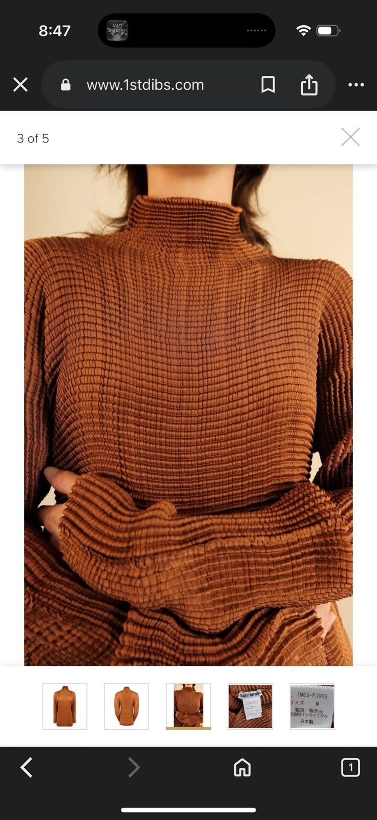Issey Miyake ISSEY MIYAKE Pleated Copper Turtleneck Size L / US 10 / IT 46 - 1 Thumbnail