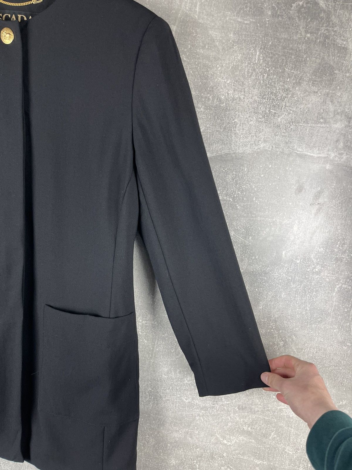 Escada Escada Margaretha Ley Virgin Wool Jacket Black Minimalist Size M / US 6-8 / IT 42-44 - 4 Thumbnail