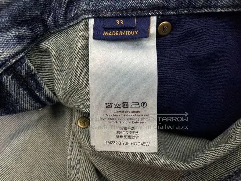 Louis Vuitton Louis Vuitton Blue Denim Jeans with Monogram. Size US 33 - 4 Thumbnail