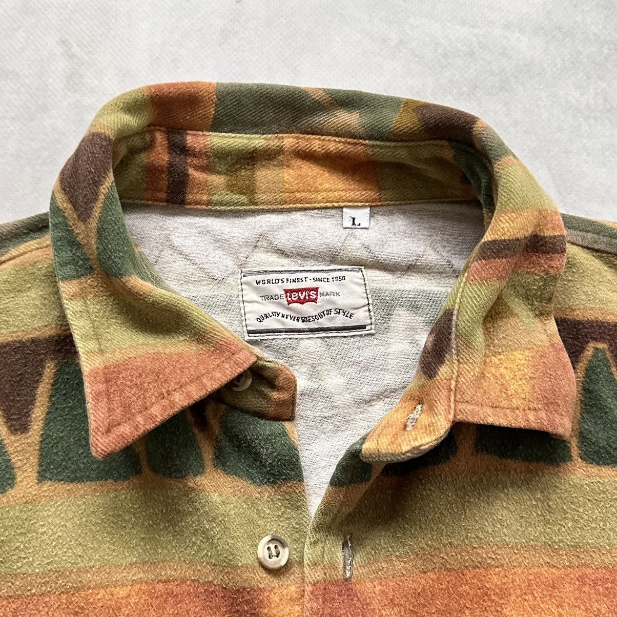 Filson × Levi's 90s Levi’s Vintage Flannel Aztec Shirt Pendleton RRL Vibe Size US L / EU 52-54 / 3 - 3 Thumbnail