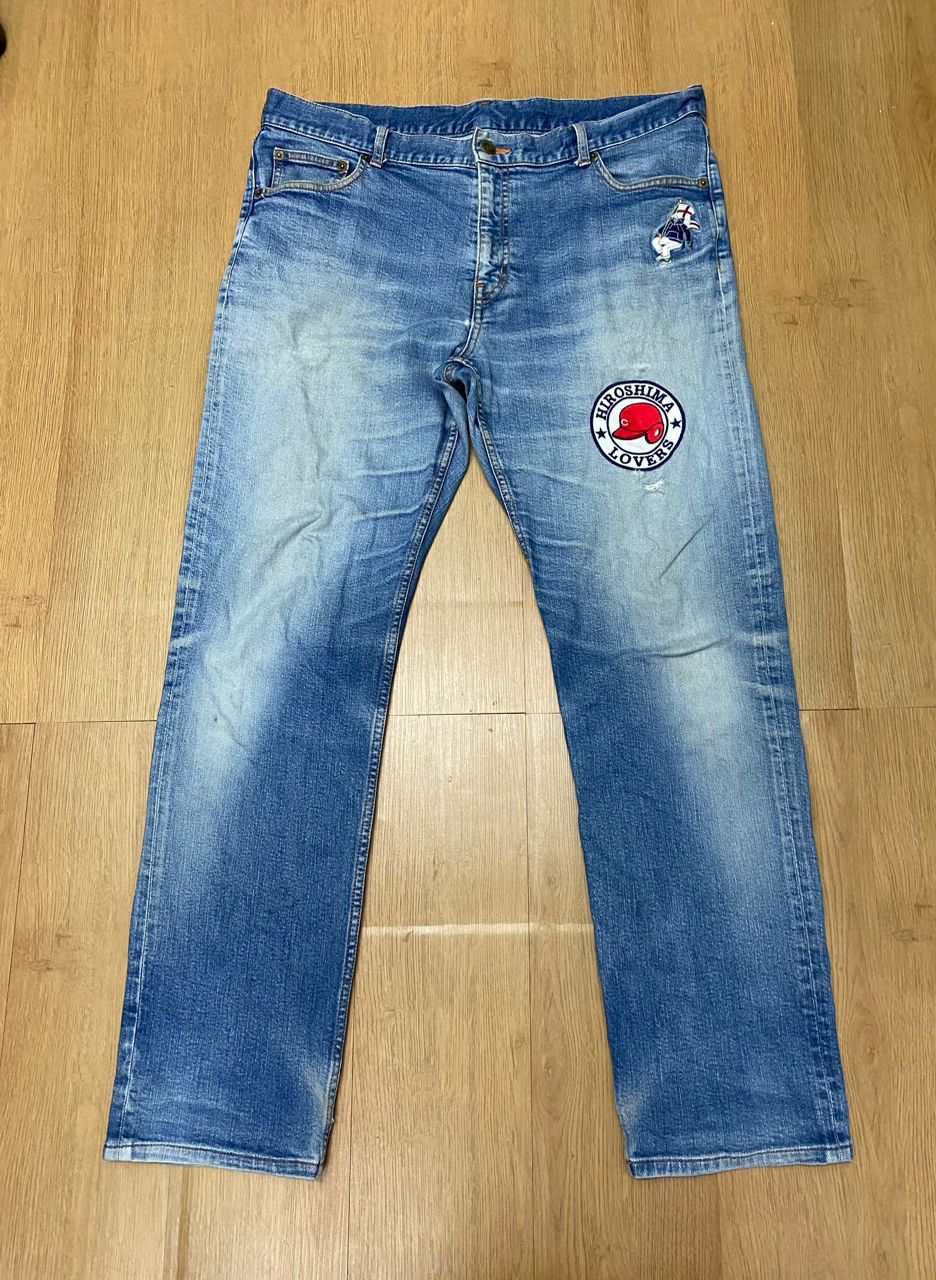 Japanese Brand Vintage Lupo Di Mare Sina Cova Patch Work Distress Denim Size US 36 / EU 52 - 1 Thumbnail