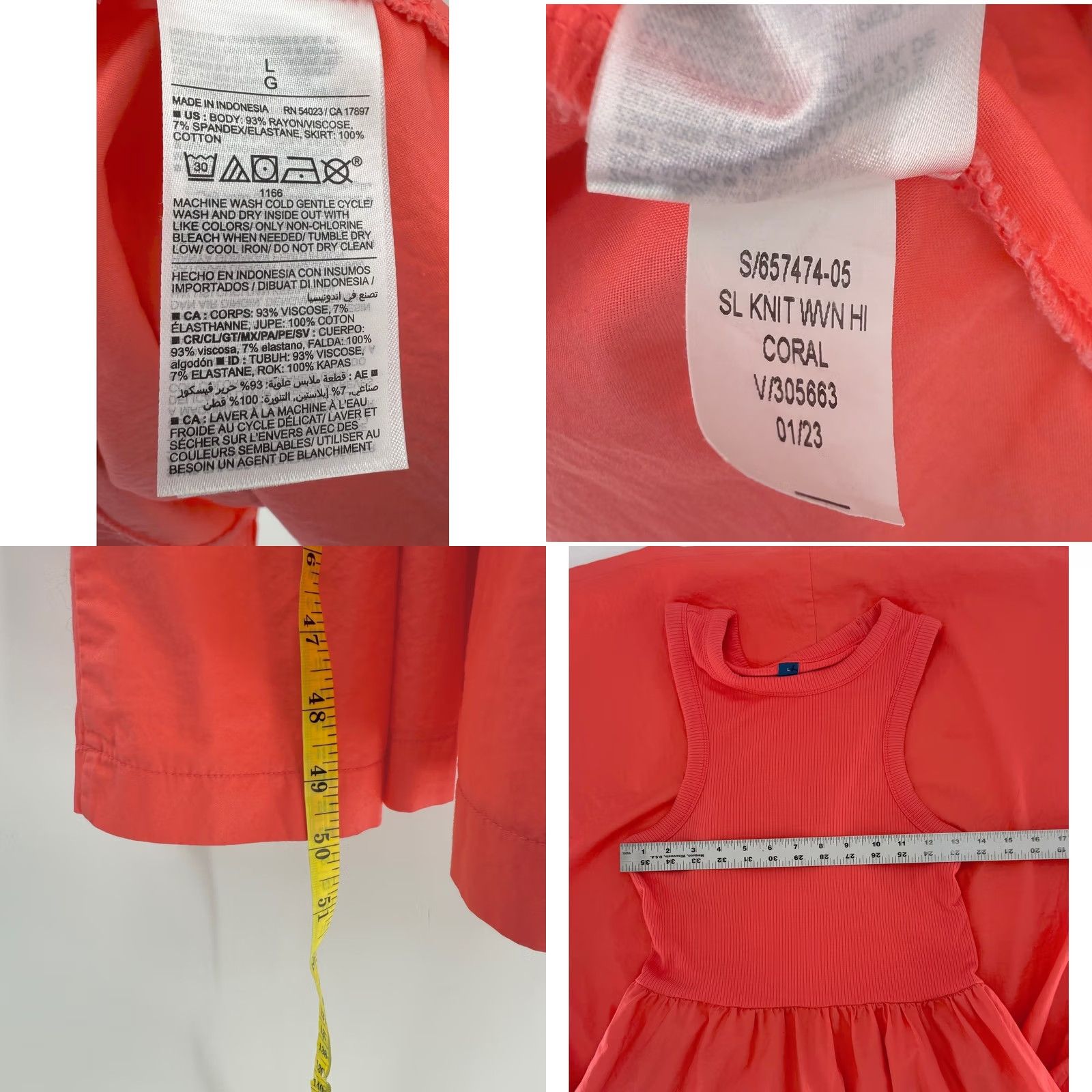 Old Navy Old Navy Dress Women Size L Coral Rib Knit Sleeveless Maxi Boho Preppy Size L / US 10 / IT 46 - 8 Thumbnail