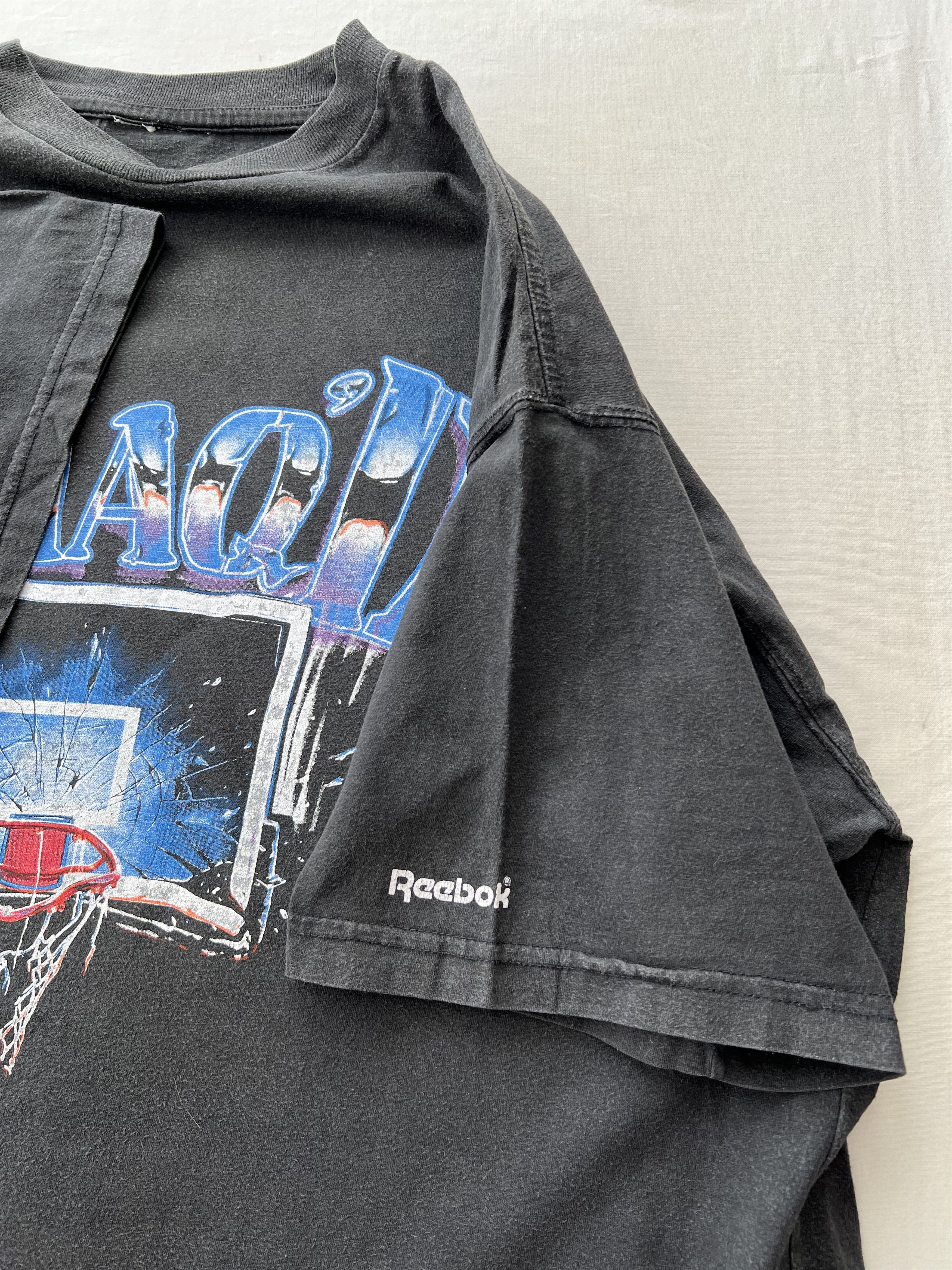 Reebok Vintage 90s Shaquille O'Neal Shaq Reebok NBA Black T-shirt Size US XL / EU 56 / 4 - 7 Thumbnail