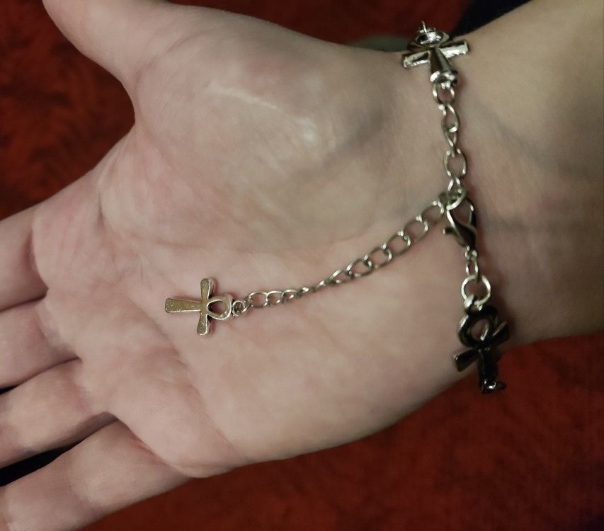 Vintage Victorian Cross Link Bracelet Size ONE SIZE - 3 Thumbnail