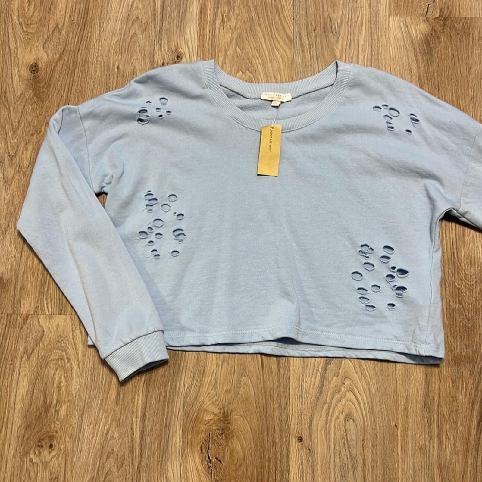 Other Aerie Don’t Ask Why Distressed Cropped Sweatshirt Size ONE SIZE - 1 Thumbnail