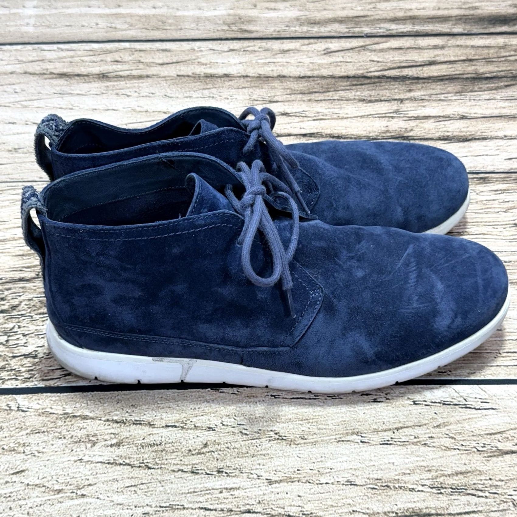 Ugg UGG Australia Freamon Chukka Boots Mens 13 Blue Suede Casual Shoes Suede Upper Wool Lining M Width Logo Arch Support Lightweight Vintage No Size US 13 / EU 46 - 2 Thumbnail