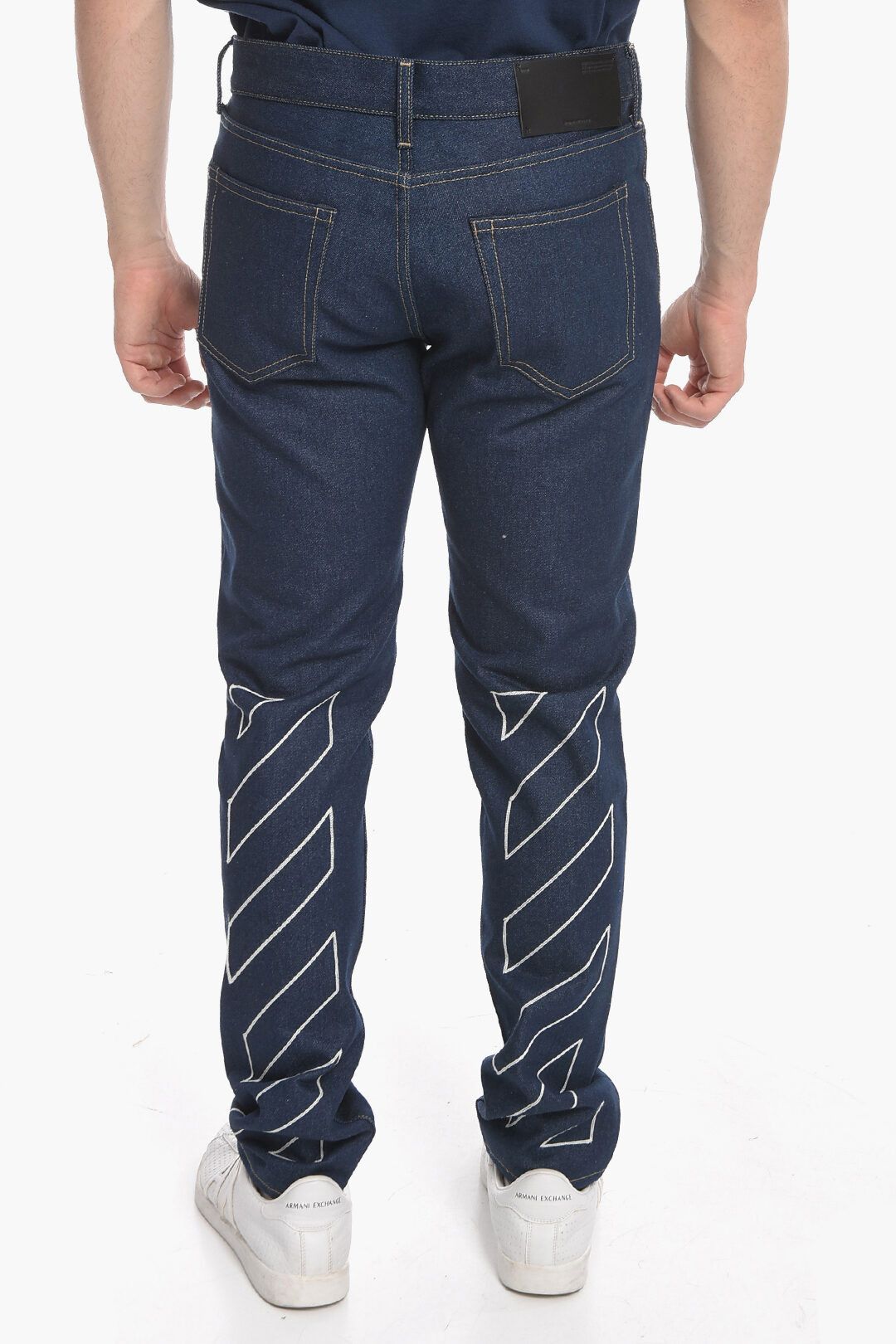 Off-White og1mm1025 Diag Logo Skinny Fit Denim in Blue Size US 32 / EU 48 - 1 Thumbnail