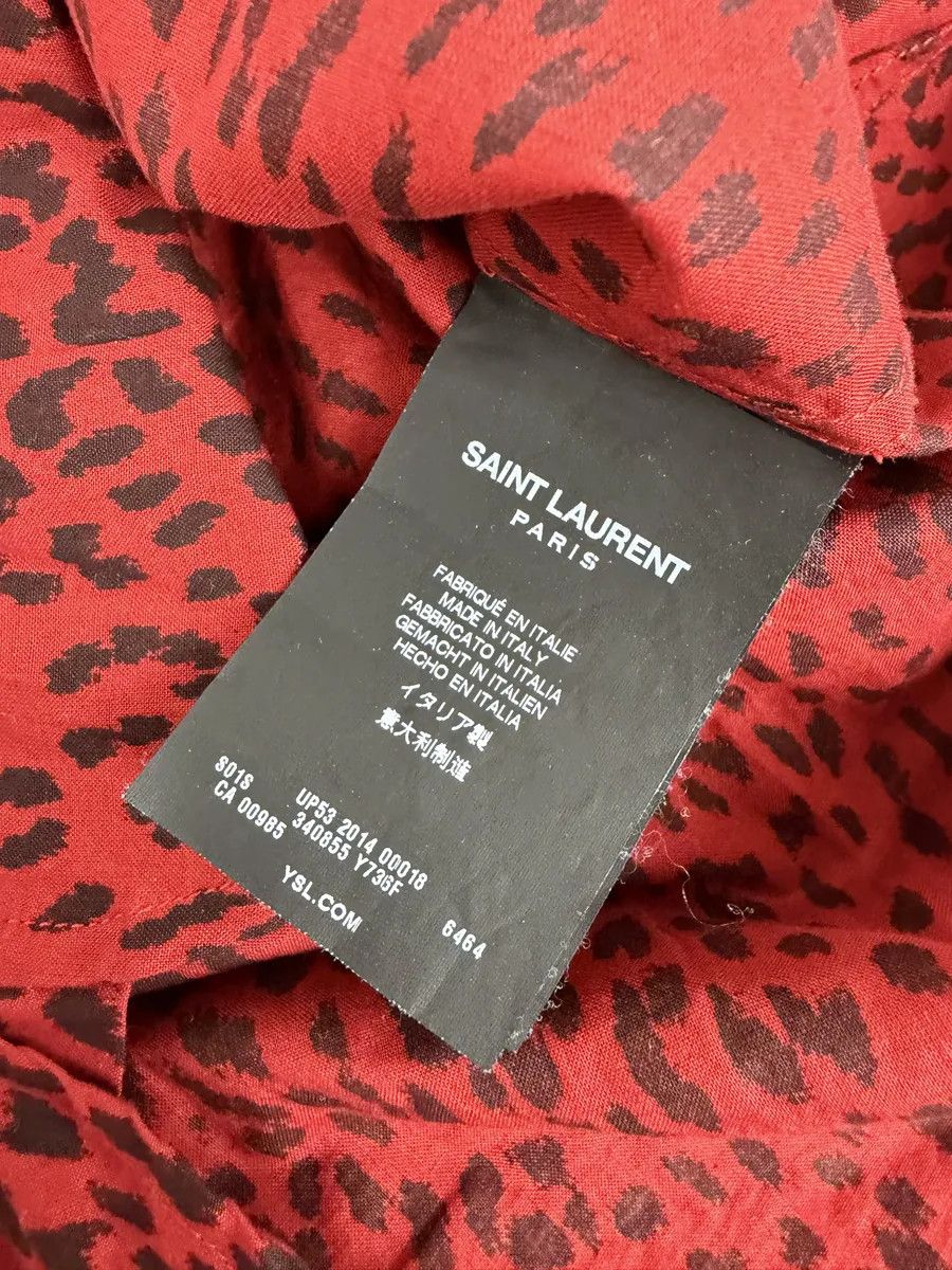 Saint Laurent Paris SS2014 Saint Laurent Red & Black Leopard Shirt Size US M / EU 48-50 / 2 - 8 Thumbnail