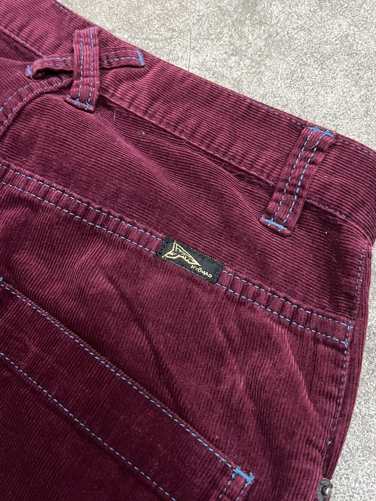 20471120 20471120 Hyoma ‘Blue Line’ Maroon Corduroy Trousers Pants Size US 29 - 5 Thumbnail