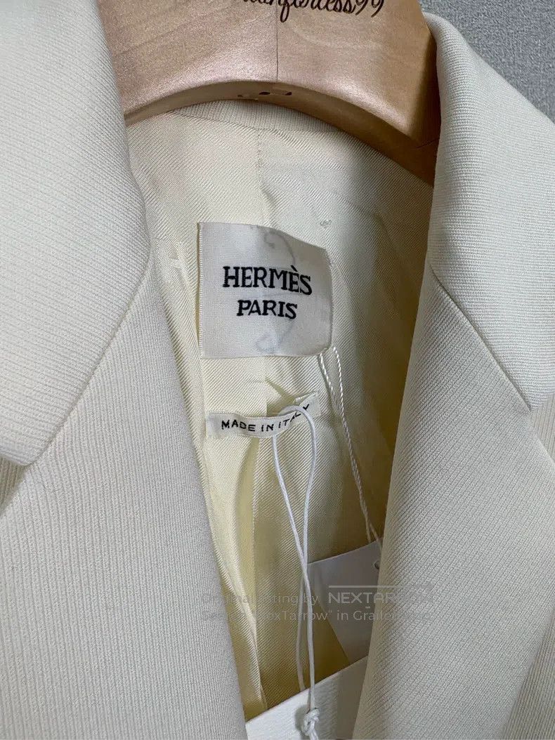 Hermes Hermes Beige Lapel Long Sleeve Jacket Size XS / US 0-2 / IT 36-38 - 3 Thumbnail
