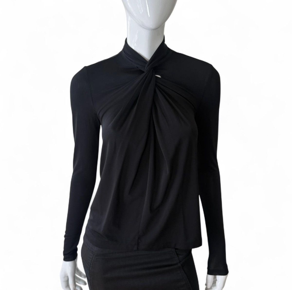 Allsaints All Saints Avant Garde Subversive Black Twisted Drapey Top Size XS / US 0-2 / IT 36-38 - 1 Thumbnail