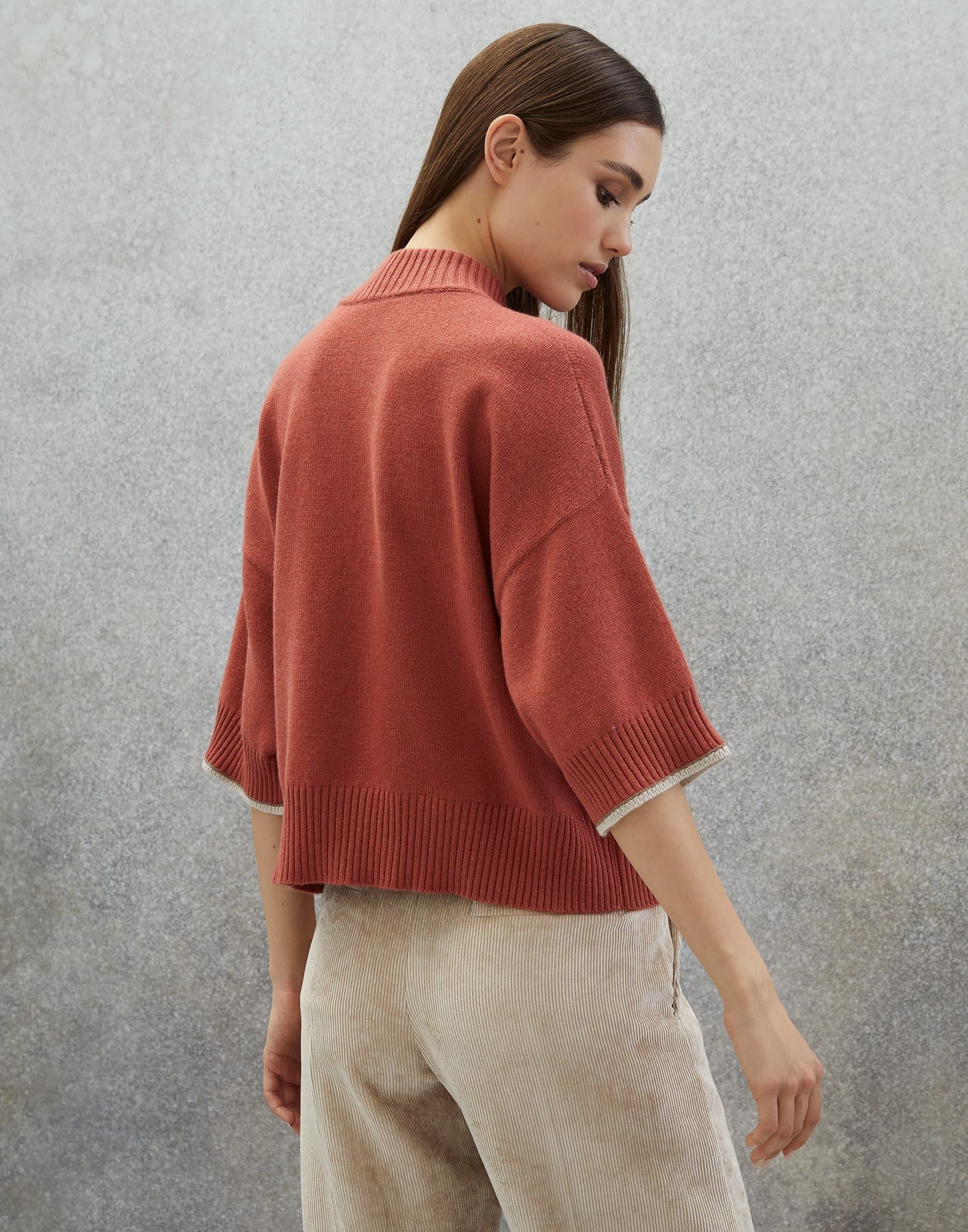 Brunello Cucinelli o1y0825 Cashmere Blend Sweater in Brick Size M / US 6-8 / IT 42-44 - 4 Thumbnail