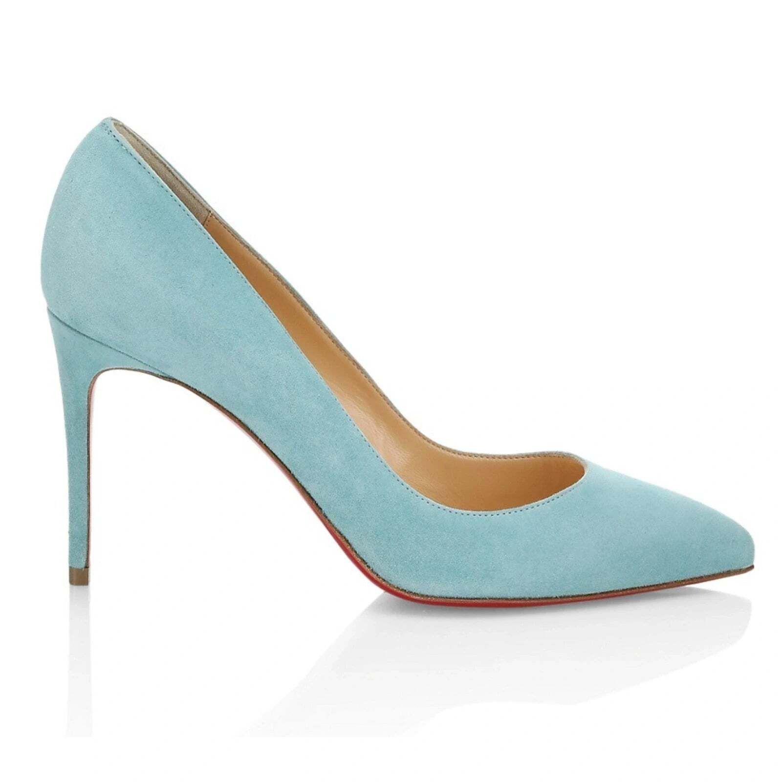 Christian Louboutin Christian Louboutin Pigalle Follies 85 Noumea Blue Suede Size US 6 / IT 36 - 1 Thumbnail