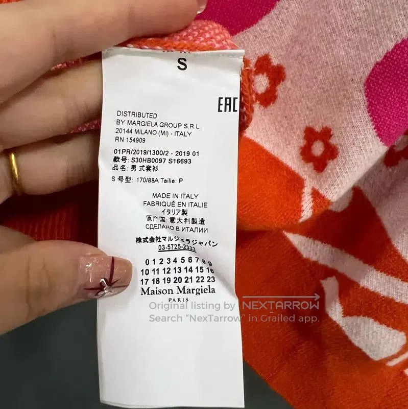 Maison Margiela Maison Margiela Orange Floral Knit Sweater . Size S / US 4 / IT 40 - 3 Thumbnail