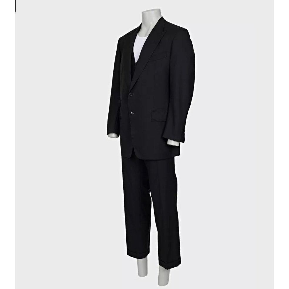 Tom Ford Tom Ford Men’s Black Three-Piece Wool Suit IT58 4XL Size 54L - 2 Thumbnail