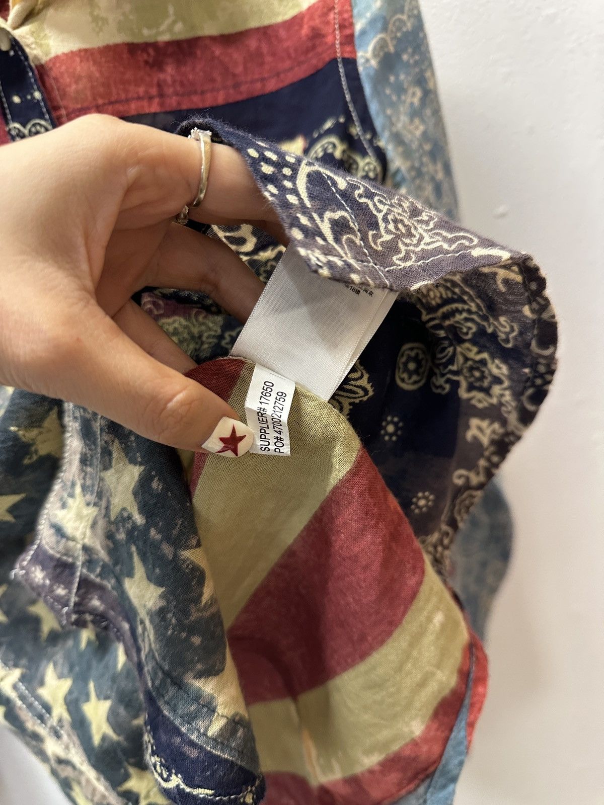 Denim & Supply Ralph Lauren RLR Denim Supply Military American Flag Patchwork Shirt Size XS / US 0-2 / IT 36-38 - 9 Thumbnail