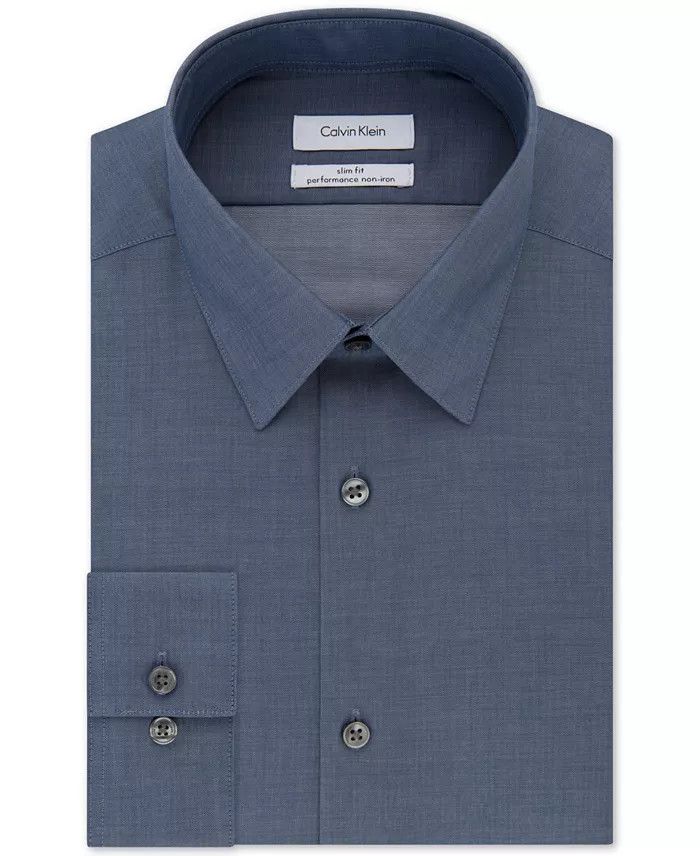 Calvin Klein Calvin Klein Steel Men's Slim-Fit Non-Iron Size US XXS / EU 40 - 6 Thumbnail