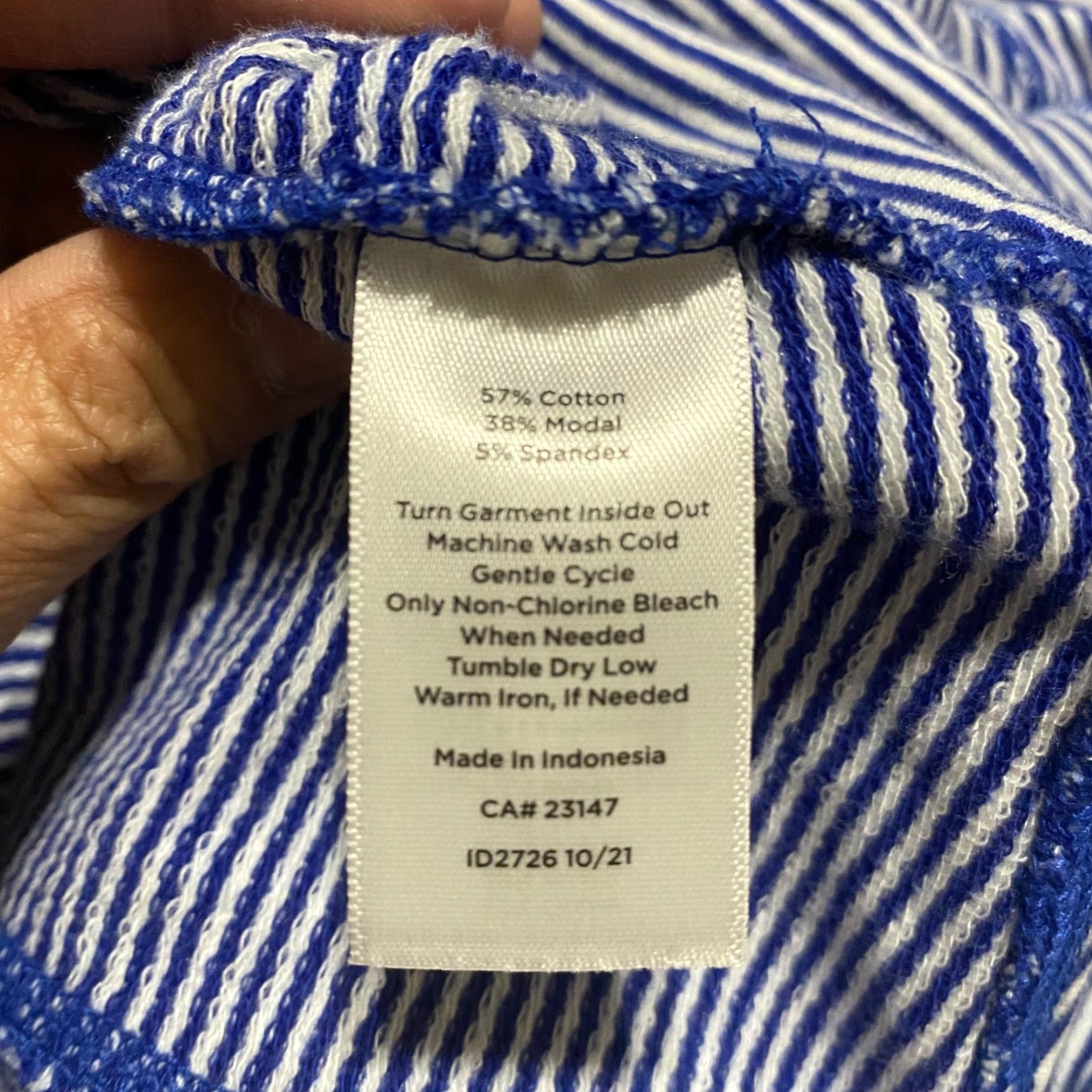 Talbots T by Talbots Hoodie Womens Large Striped Zip Up Sweatshirt Stretch Activewear Size L / US 10 / IT 46 - 7 Thumbnail