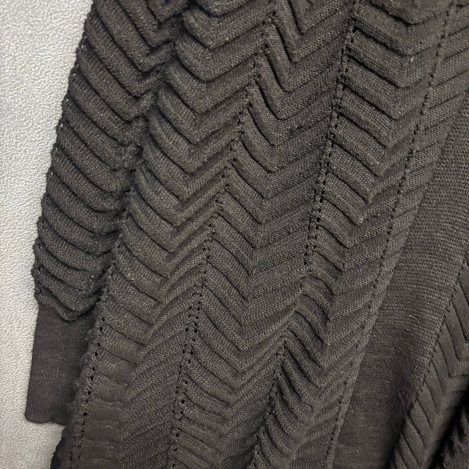Apt. 9 Apt 9 Black Open Front Textured Cardigan Sweater Womens Lg Size L / US 10 / IT 46 - 5 Thumbnail