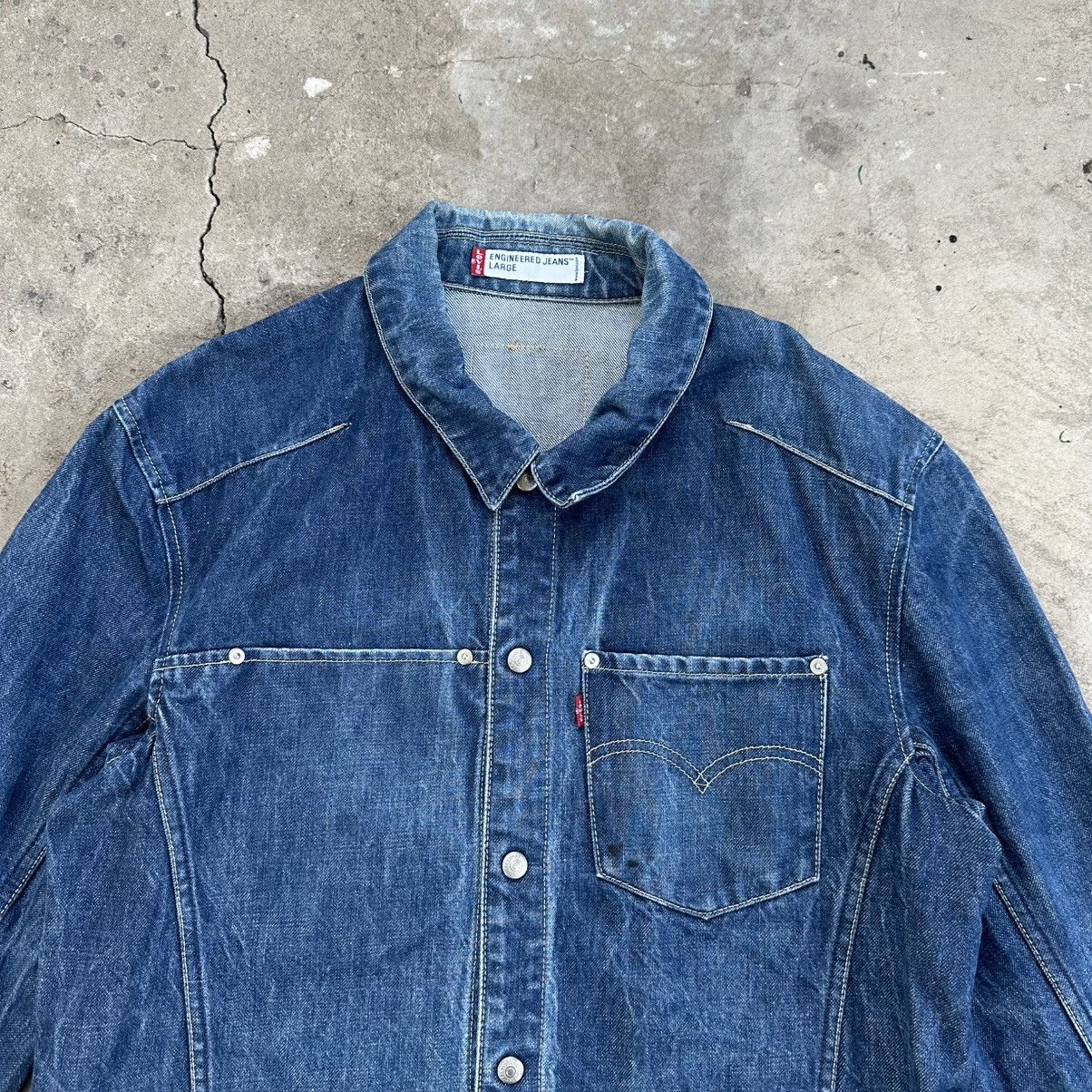 Levi's Levis Engineered Jeans Snap Button Denim Jacket Size US L / EU 52-54 / 3 - 4 Thumbnail