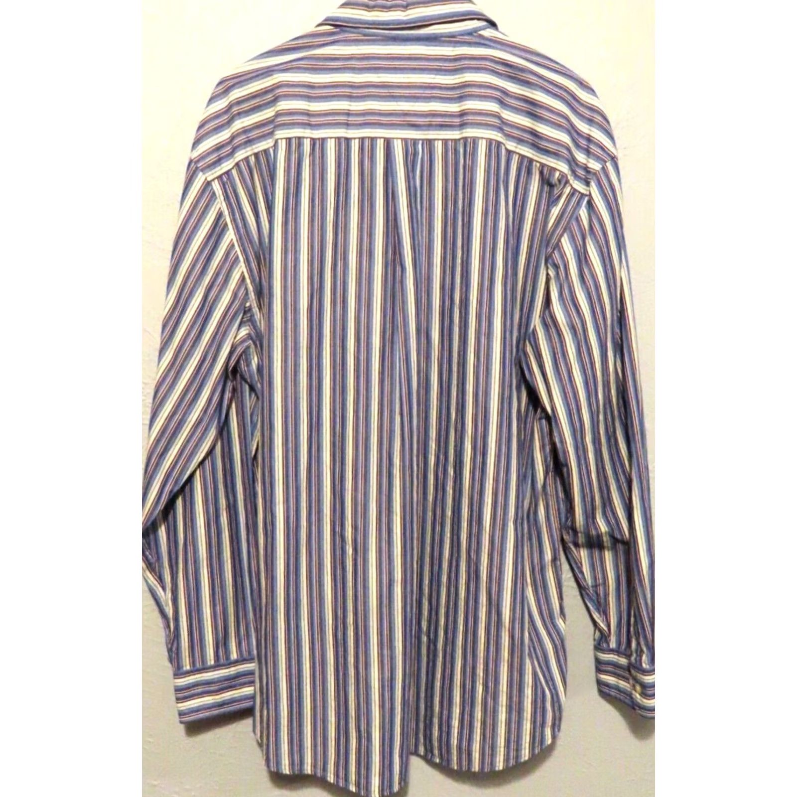 Tommy Hilfiger Tommy Hilfiger Mens Button-Up Shirt XL Blue Striped 80s Cotton Long Sleeve Regular Button-Up Collared N/A Size US XL / EU 56 / 4 - 5 Thumbnail