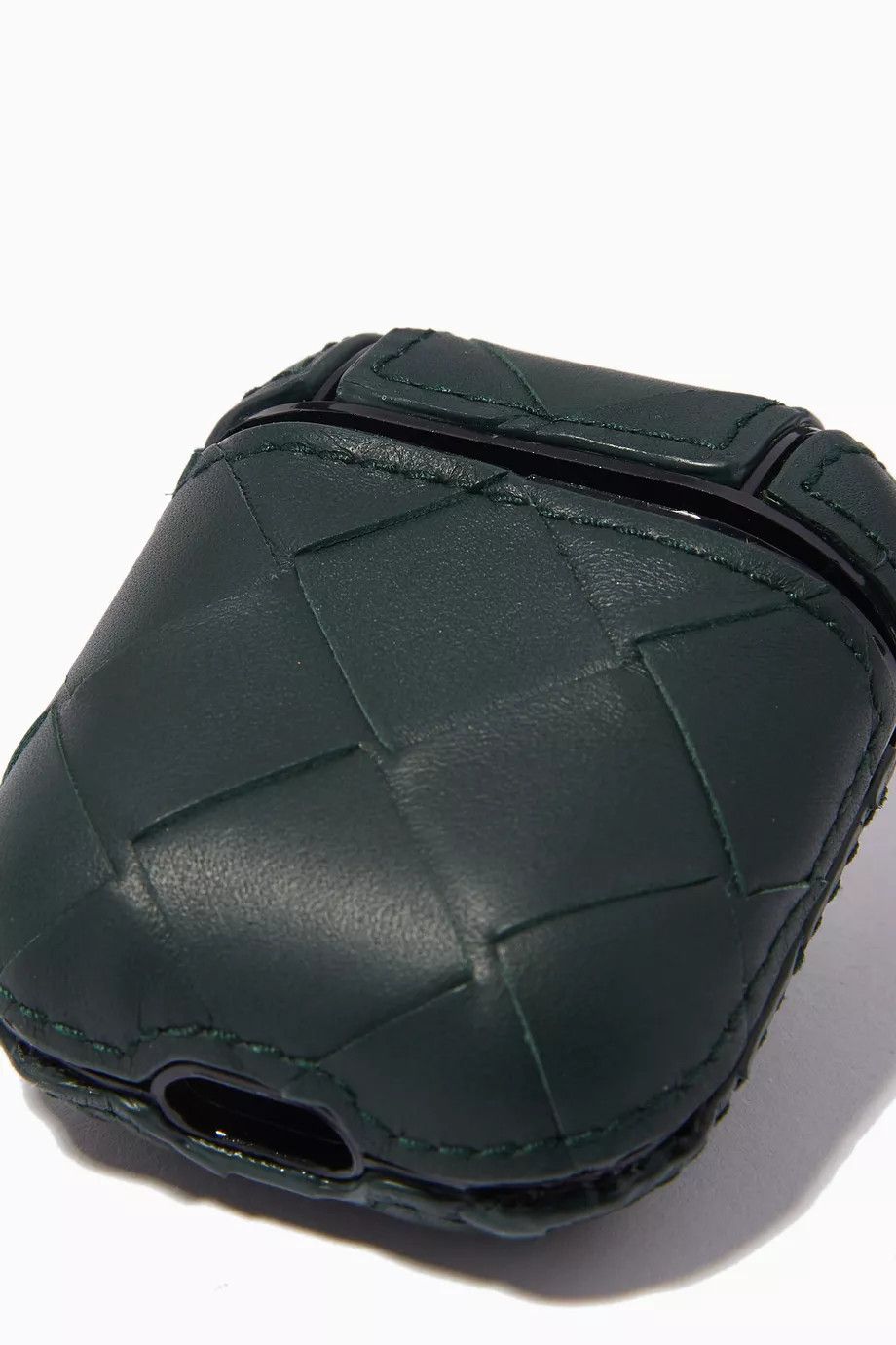 Bottega Veneta o1y0526 Size : OS / Leather Airpod Case in Dark Green Size ONE SIZE - 4 Thumbnail