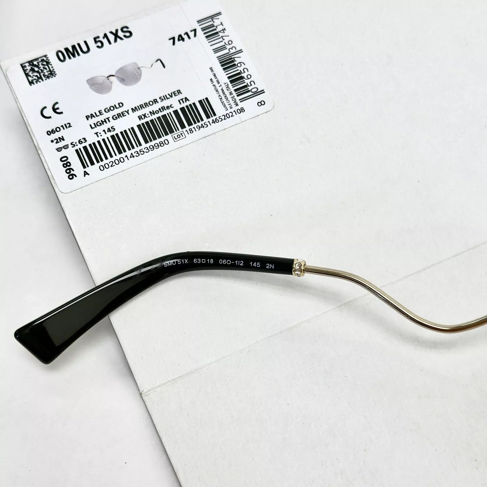 Miu Miu MIU MIU SCENIQUE MU51XS Silver Rimless Mirror Sunglasses 51X Size ONE SIZE - 4 Thumbnail
