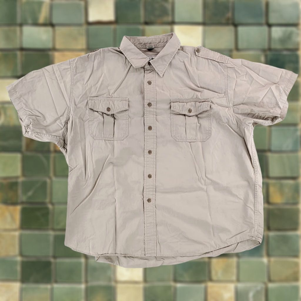Vintage VINTAGE LL Bean Safari Button Up Shirt Epaulettes Tan Short Sleeve Mens XXL 90s Size US XXL / EU 58 / 5 - 1 Thumbnail