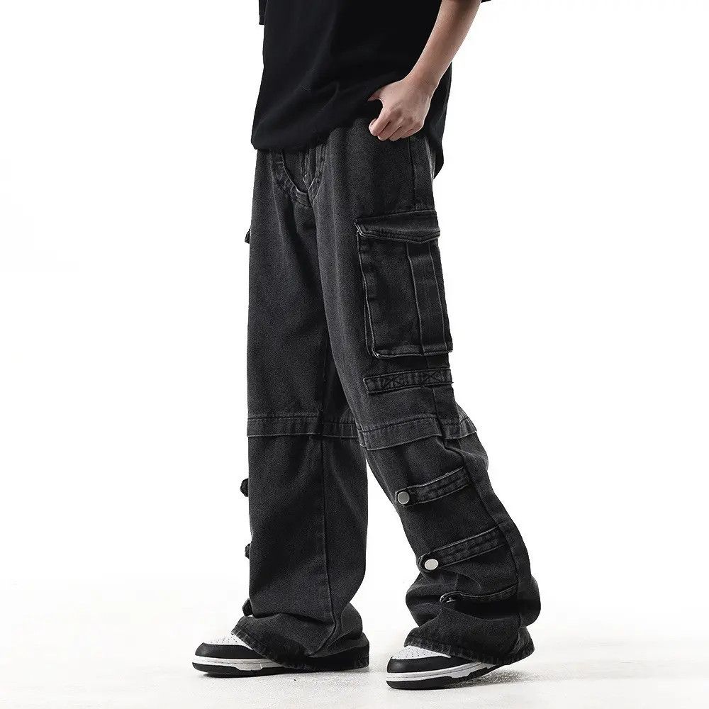 Japanese Brand × Jean Black Cargo Denim Jeans Size US 32 / EU 48 - 5 Thumbnail