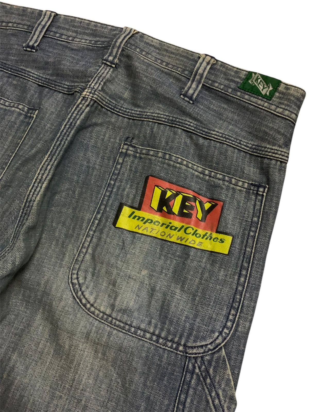 Vintage 💥Vintage Key Hickory Stripe Carpenter Pant Size US 35 - 5 Thumbnail