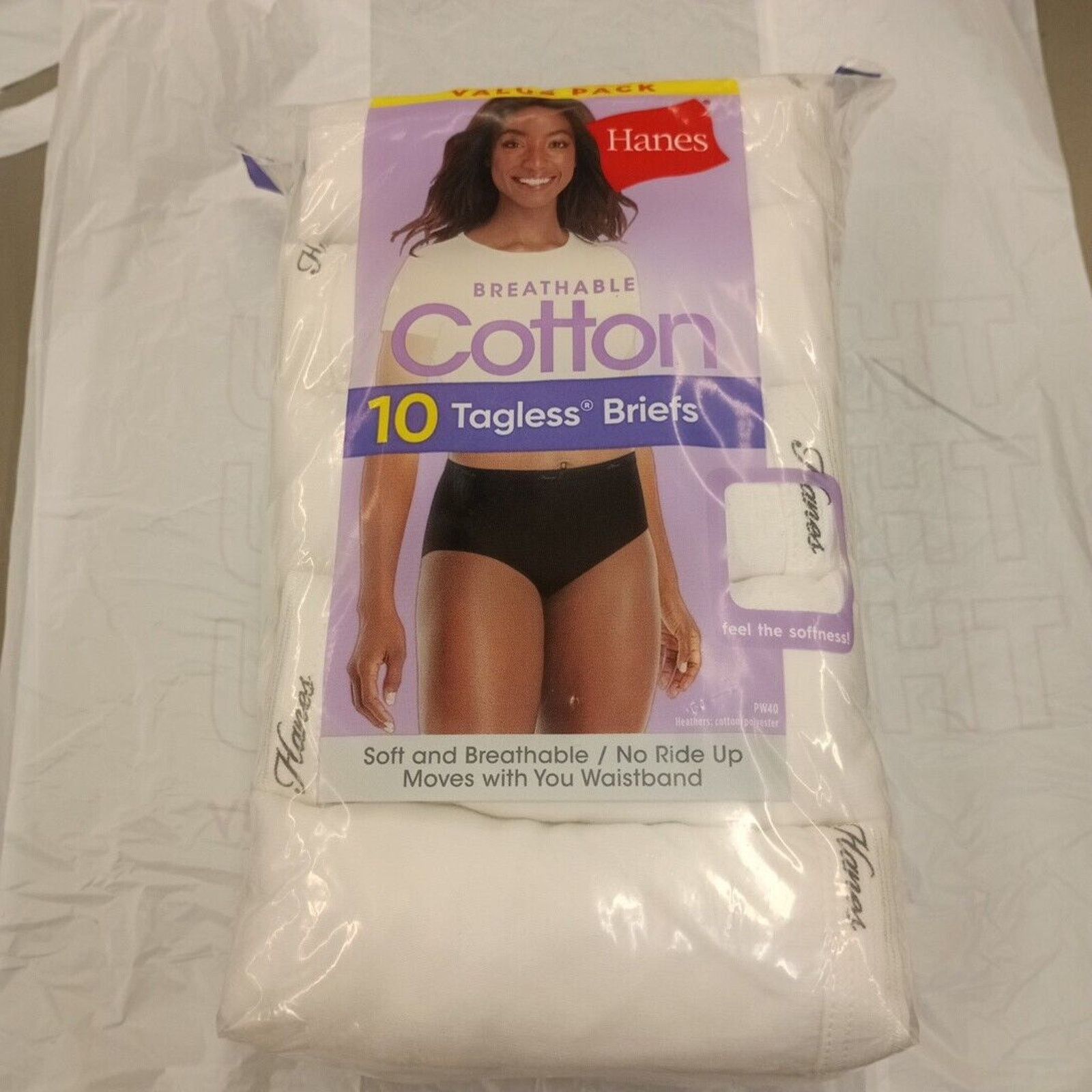 Hanes Hanes Womens 10-Pack Briefs Underwear Size 10/3XL White Size ONE SIZE - 4 Thumbnail