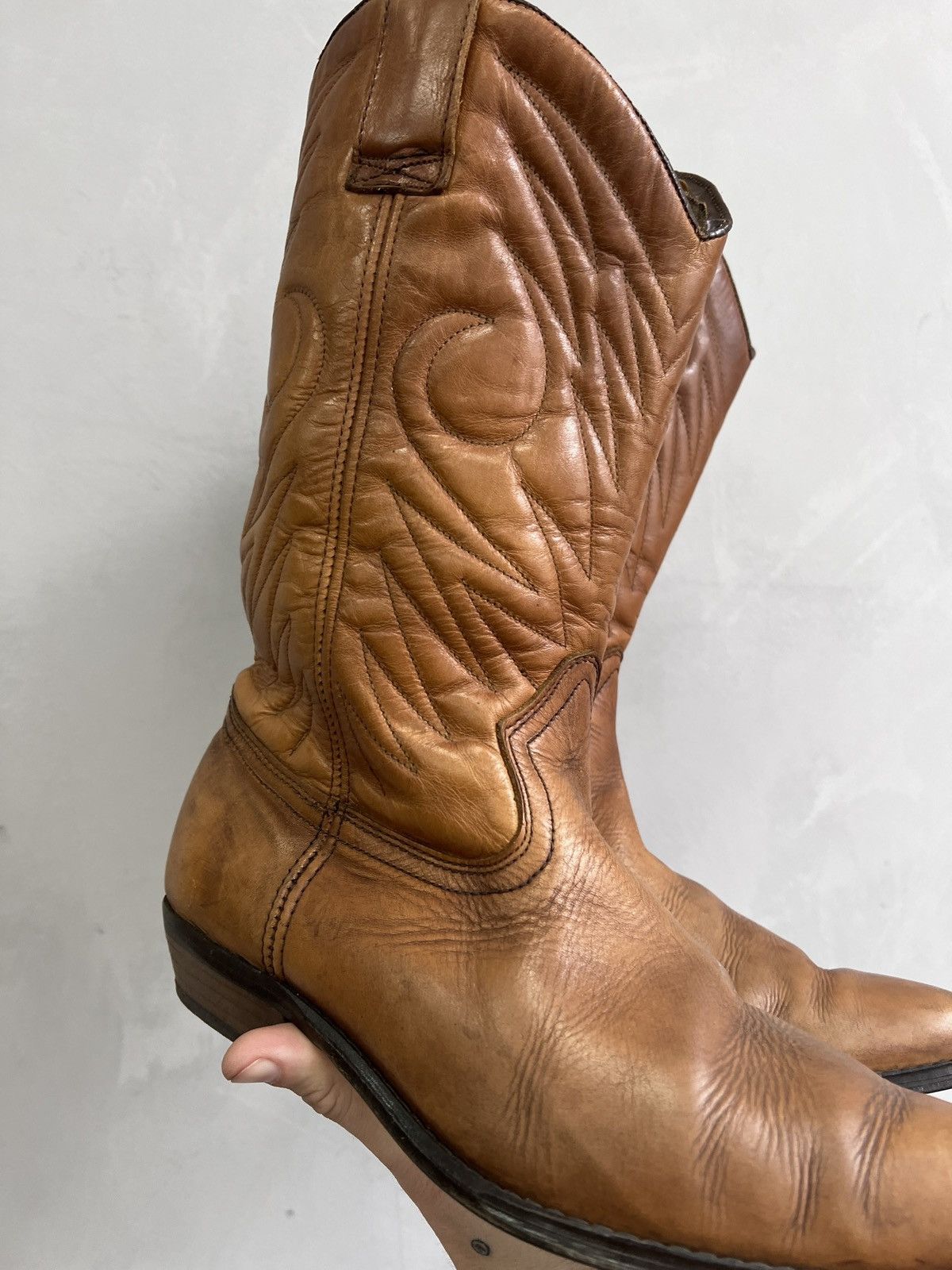 Other MOTO WESTERN GUIDI BUFFALO STYLE LEATHER BOOTS 90s Size US 10 / EU 43 - 11 Thumbnail