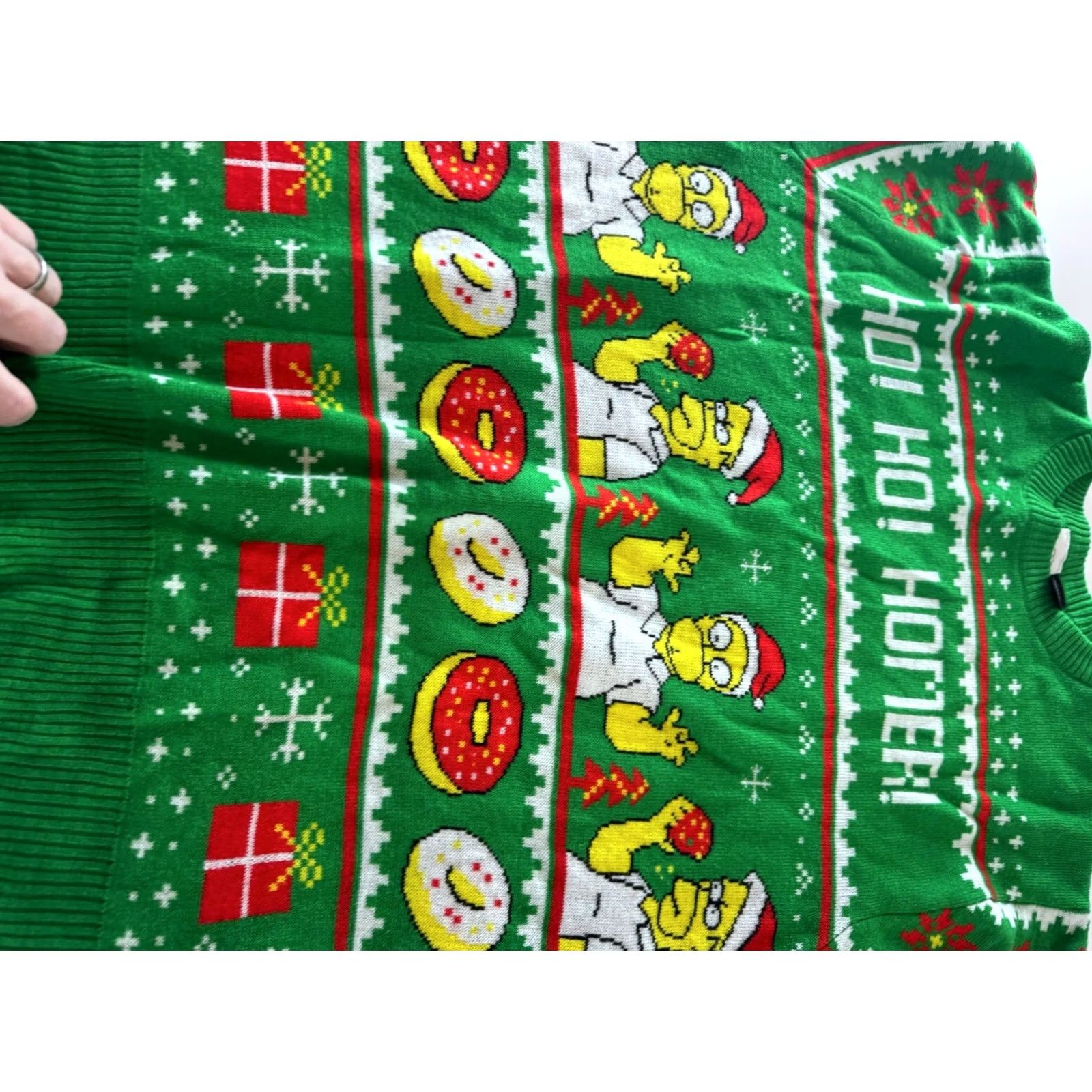 Vintage The Simpsons Ho Ho Donut Christmas SWEATER Medium M Shirt Mens Size US M / EU 48-50 / 2 - 3 Thumbnail
