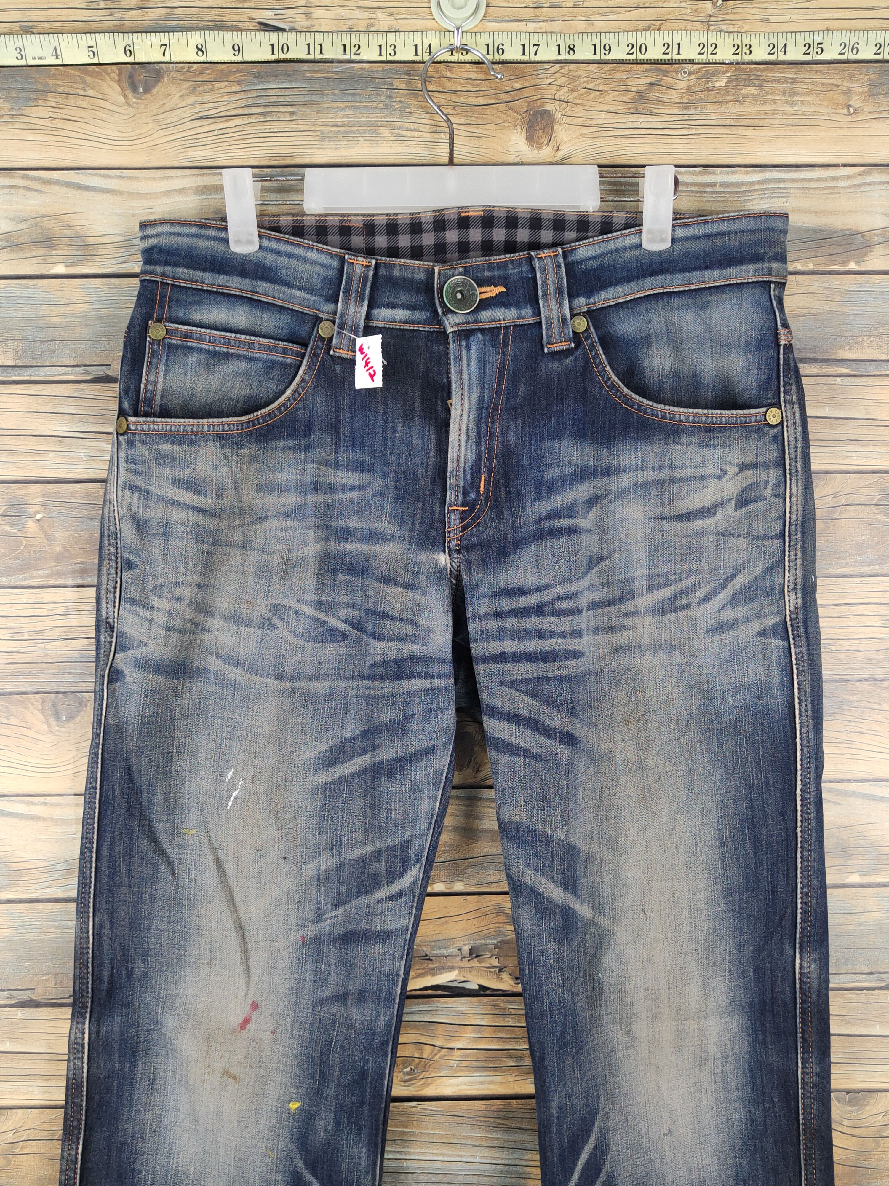 Edwin Edwin Dark Blue Distressed Ripped denim Jeans #W1412 Size US 33 - 2 Thumbnail