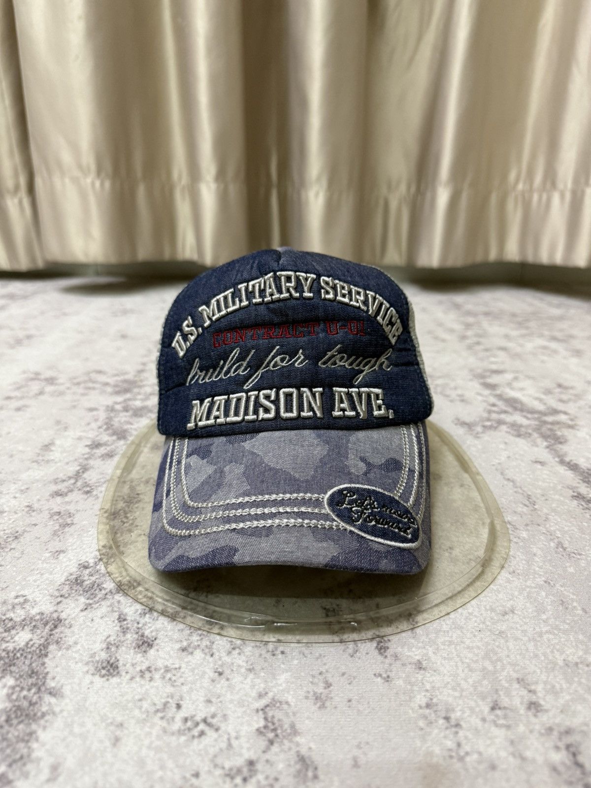 Vintage U.S MILITARY SERVICE MADISON AVE TRUCKER SNAPBACK CAP Size ONE SIZE - 1 Thumbnail