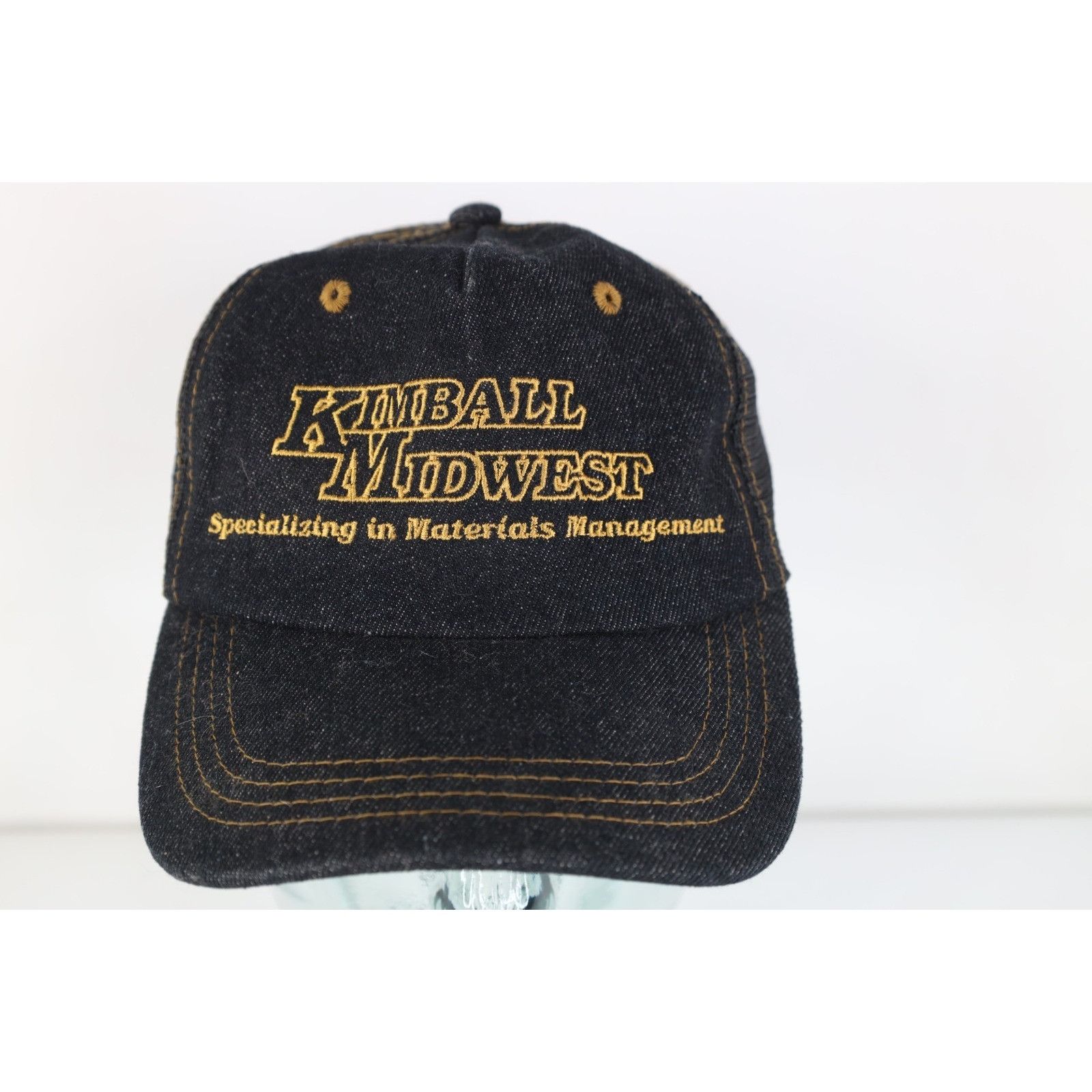 Vintage Vintage 90s Spell Out Kimball Midwest Chambray Trucker Hat Size ONE SIZE - 1 Thumbnail