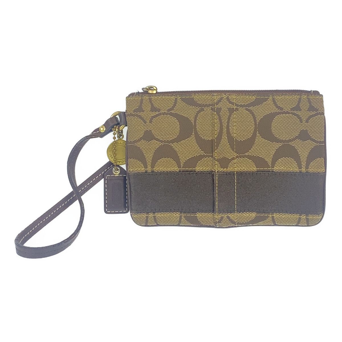 Coach Coach Coach Canvas Signature Accessory Pouch Canvas Vanity Bag 400297 in Very Good Condition Size ONE SIZE - 1 Thumbnail