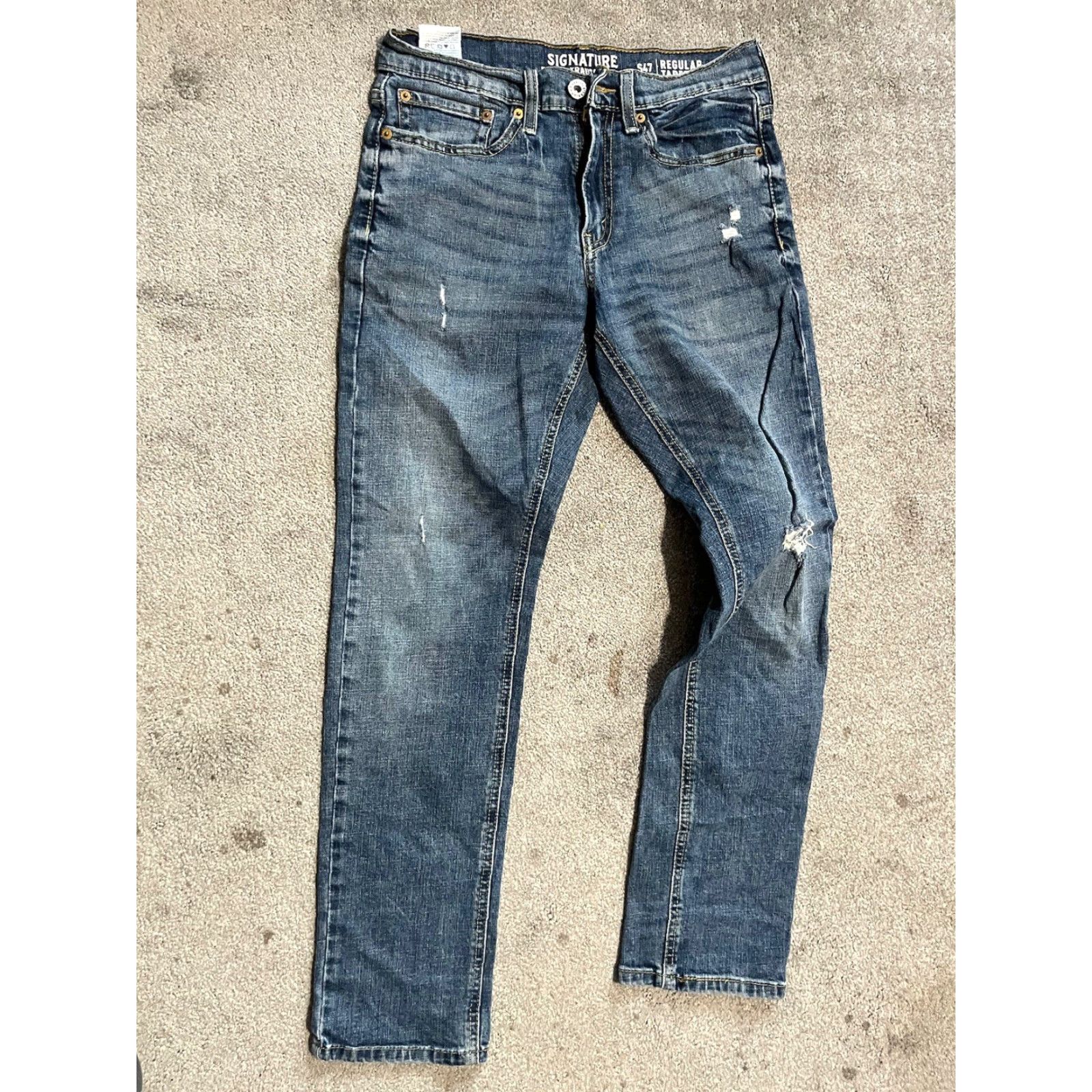 Vintage Levi Signature Jeans Men Regular Taper Leg 28x30 Blue 5-Pocket Denim Cotton Blend Medium Wash Vintage No Size US 30 / EU 46 - 3 Thumbnail