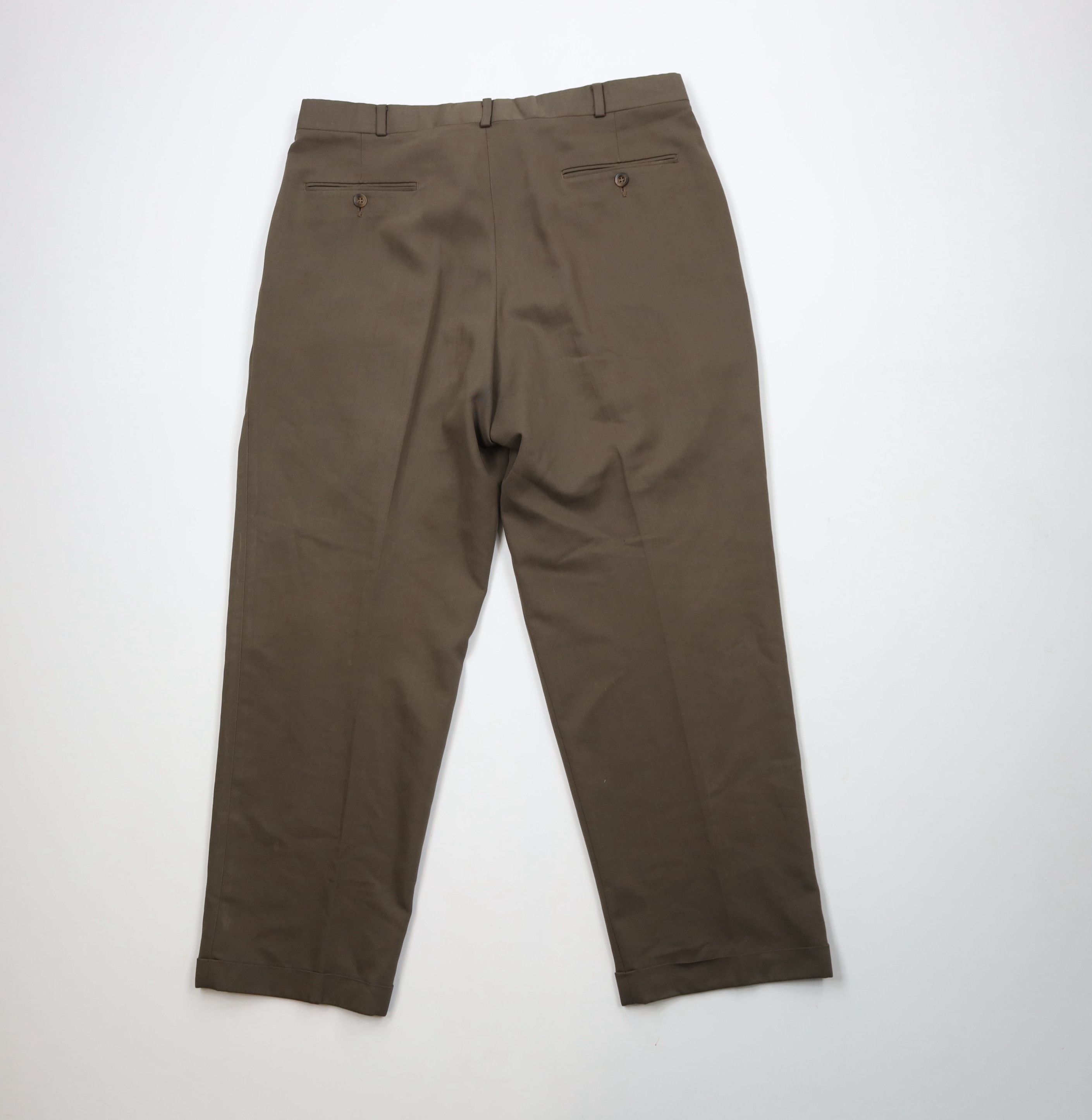 Levi's × Vintage Vintage 90s Levis Wide Leg Pleated Chino Pants Brown USA Size US 36 / EU 52 - 12 Thumbnail