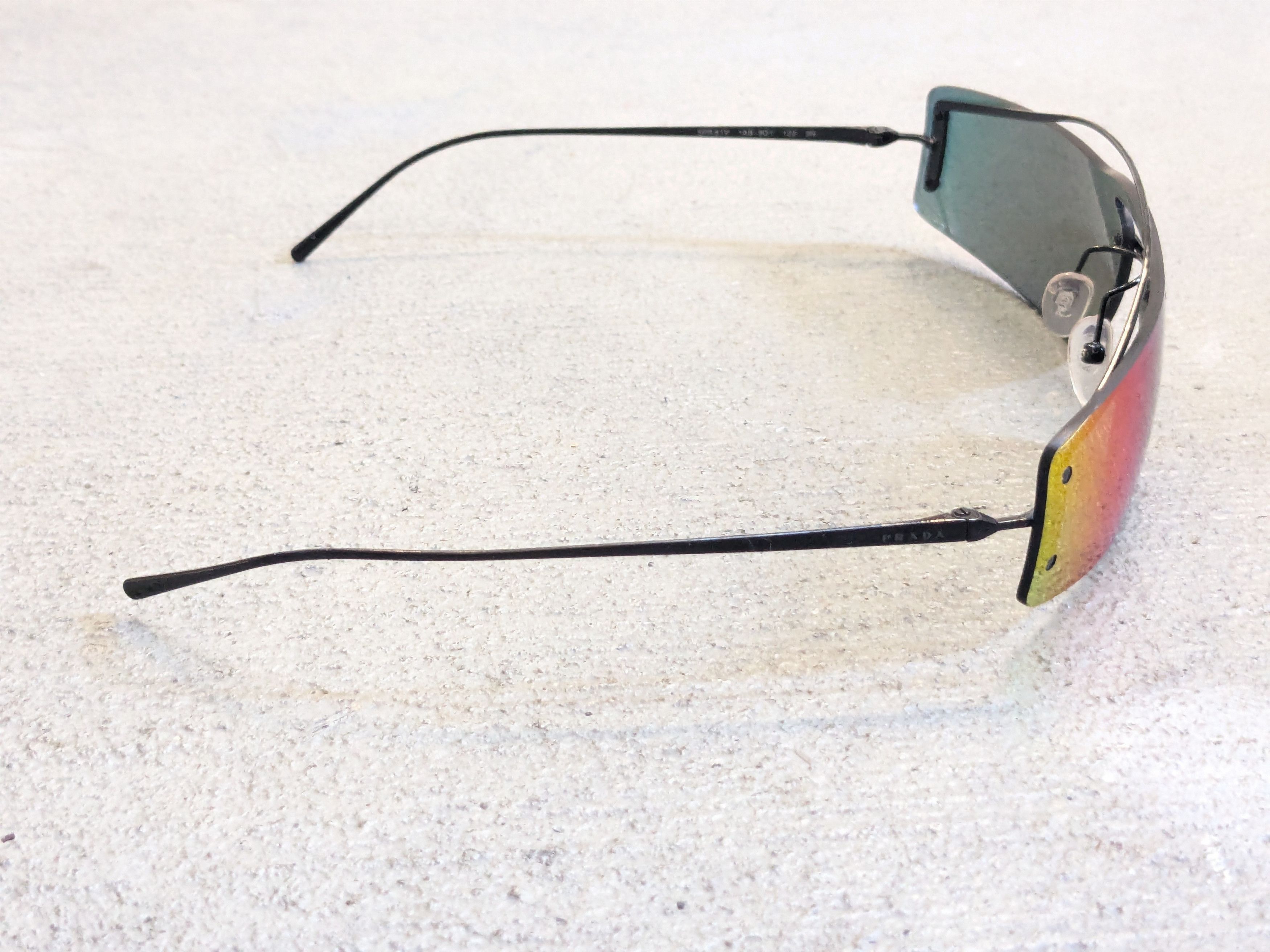 Prada Prada Sunglasses SPR61V Mirrored Black Size ONE SIZE - 6 Thumbnail