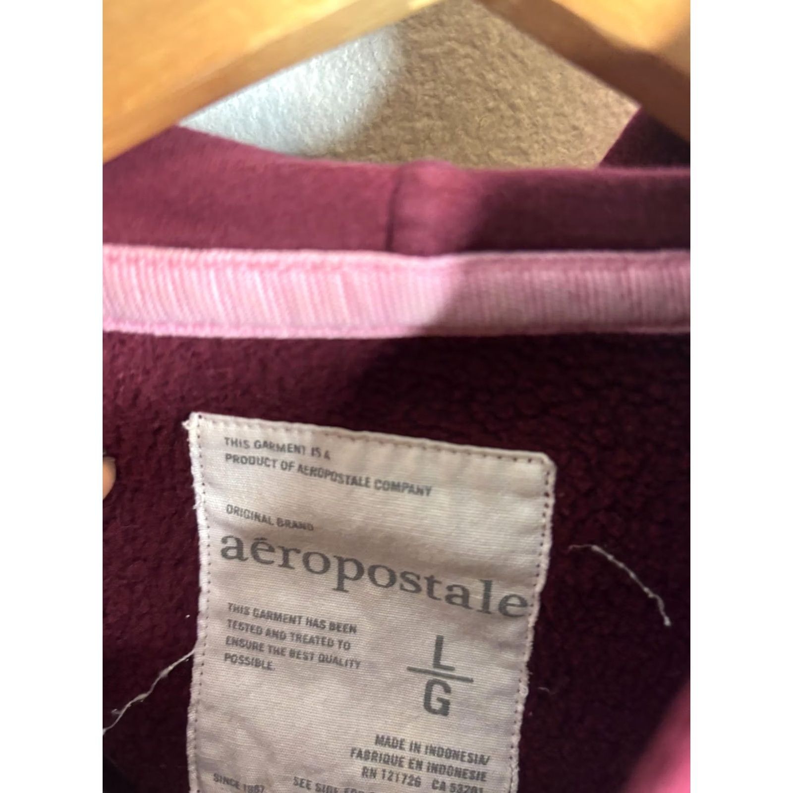 Aeropostale Aeropostale Hoodie Girls L Red Athletic 87 New York Full Zip Fleece Logo Size L / US 10 / IT 46 - 3 Thumbnail