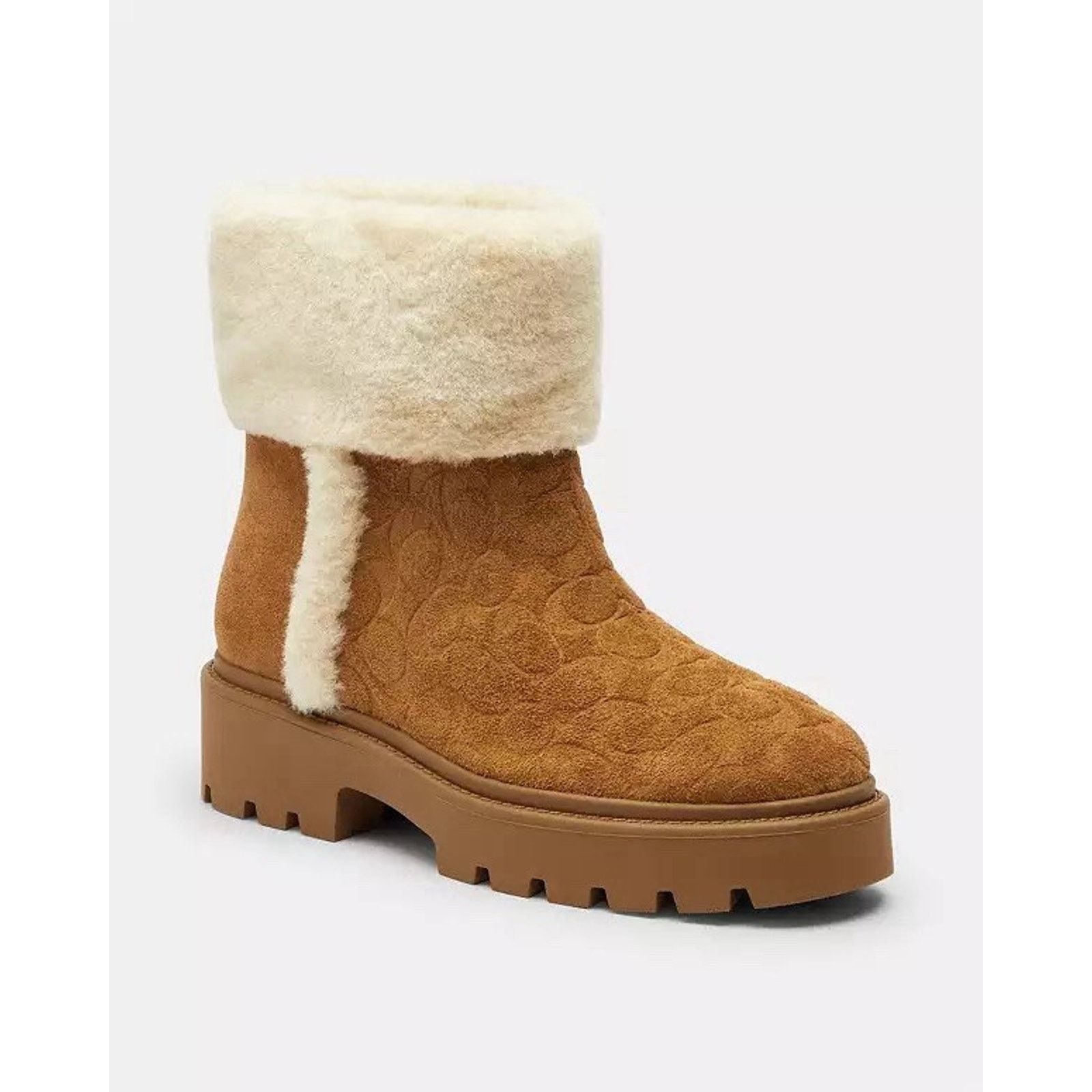 Coach NWT Coach Women's Chunky Sherpa Bootie Suede Tobacco US 8 Size US 8 / IT 38 - 8 Thumbnail