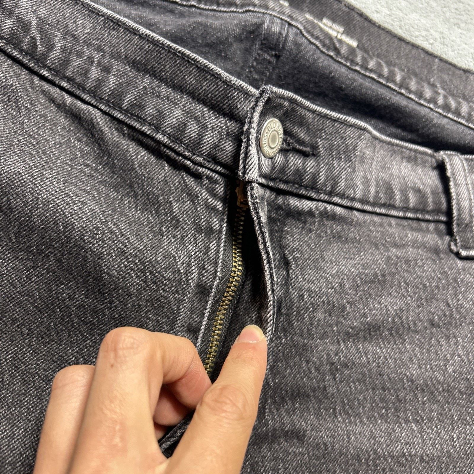 Old Navy Loose Baggy Jeans Women 18 42x27 Hamilton Black Wide Relaxed Size 40" / US 18 - 12 Thumbnail