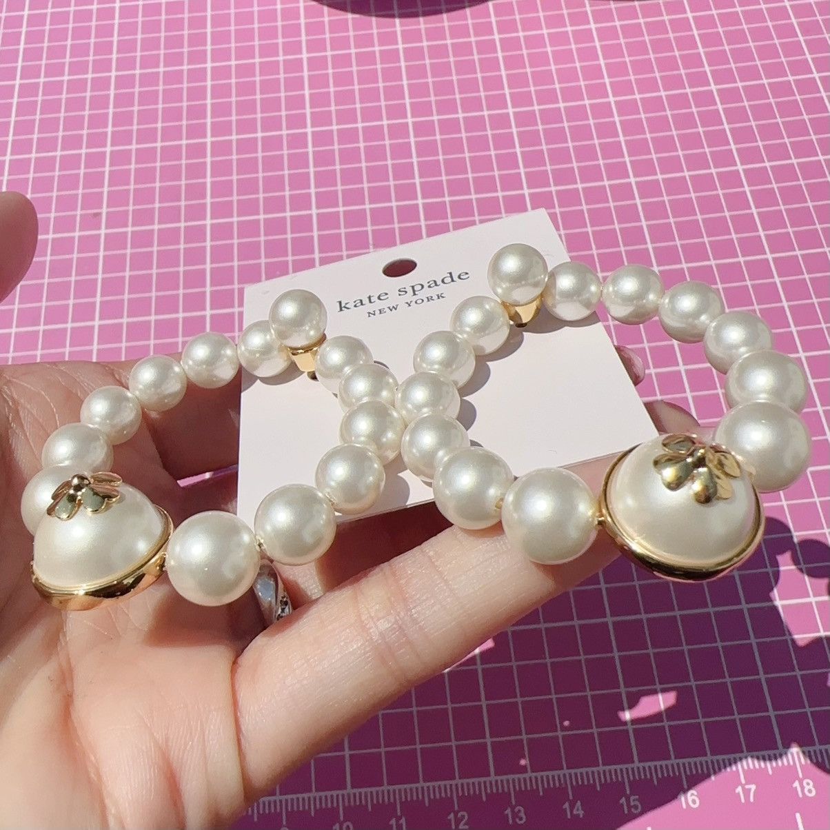 Kate Spade $99 Kate Spade White Pearl Circle Gold Logo Drop Gold Tone Size ONE SIZE - 4 Thumbnail