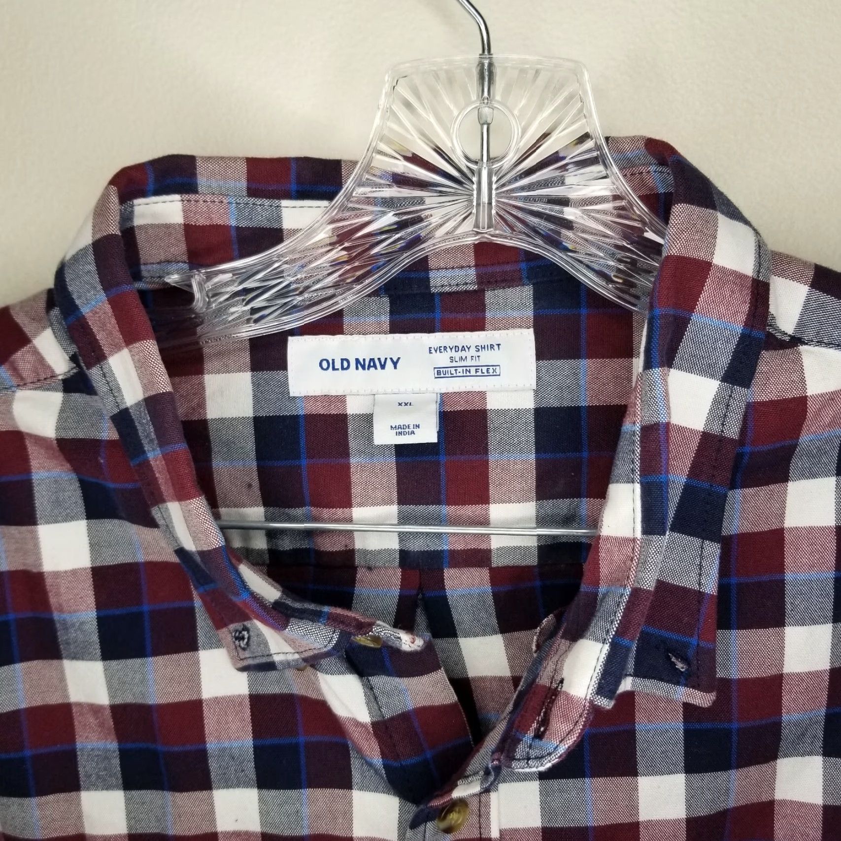 Old Navy Old Navy Mens Red Blue Long Sleeve Slim Button-Up Size 2XL Size US XXL / EU 58 / 5 - 3 Thumbnail