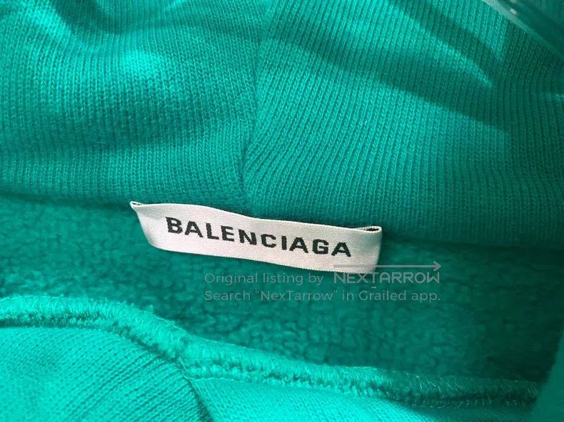 Balenciaga Balenciaga Lake Green Wheat Ear Logo Hoodie Size US L / EU 52-54 / 3 - 3 Thumbnail